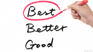 “Best,” “Better,” and “Good” are written in black, and a hand circles “Best” in red.”
