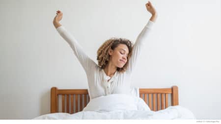 Woman waking from beauty sleep